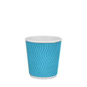 Паперовий стакан блакитний гофрований 180 мл, двошаровий — 30 шт/уп / 35 уп.ящ