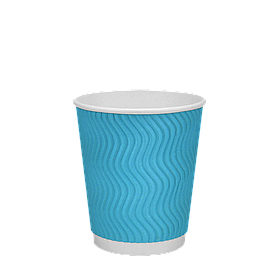 Паперовий стакан блакитний гофрований 250 мл, двошаровий — 30 шт/уп / 28уп.ящ