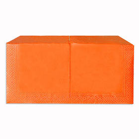 Серветки паперові Дабл Пак інтенсив Помаранчеві, 33х33 см, 2 шари, 200 шт / Уп.