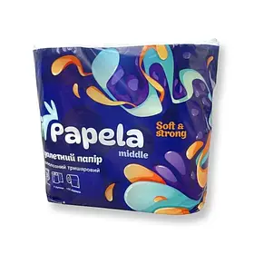Туалетний папір Papela Middle 4 рулони тришарова, 4 рул./уп.