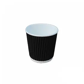 Cтаканчик паперовий 110 мл (уп-25 шт) гофрований для гарячих напоїв Чорний
