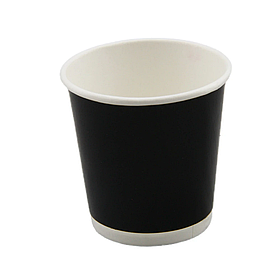 Стакан паперовий двошаровий чорний-білий 185 мл, 15 шт/уп