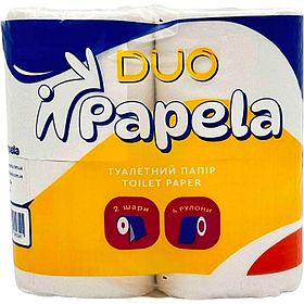 Туалетний папір Papela Duo 120 відривів 4 рулони