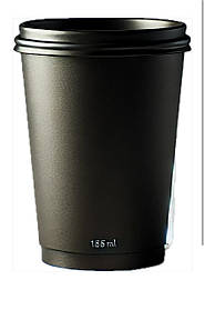 Стакан паперовий двошаровий blak+black 185 мл, 15 шт/уп