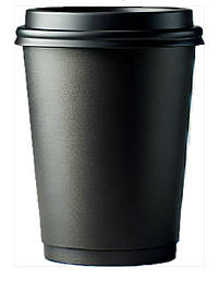 Стакан паперовий двошаровий blak+black 340 мл, 15 шт/уп