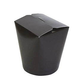 Паперовий контейнер із круглим дном, упаковка для локшини та фаст-фуду 500 мл, Чорний