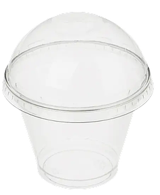 Стаканчик для десертів 250 мл з купольною кришкою без отвору 100шт