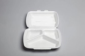 Ланч бокс білий НР-3 (250*210*70), 125 шт/уп, 3-секційний