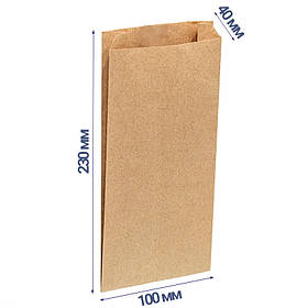 Пакет паперовий САШЕ еко-крафт 23х10х4 100шт