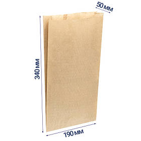 Пакет паперовий САШЕ еко-крафт 34х19х5 100шт