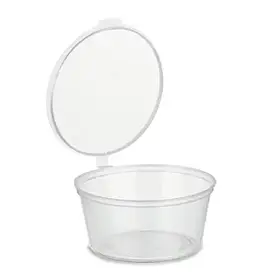Соусник круглий PP з кришкою 50мл напівпрозорий, упаковка 50 шт