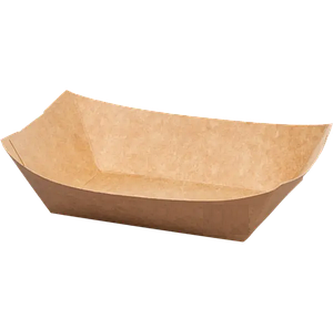 Тарілка човник паперова велика 200*150*40, крафт, 100 шт/уп