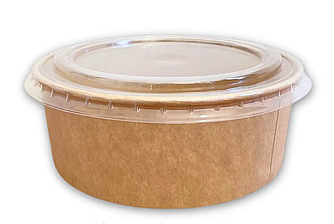 Крафтовий салатник із кришкою 1300мл 50шт / 300шт ящ