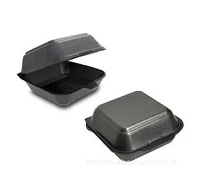 Ланч бокс чорний НР-6 (150*152*60), 125 шт/уп
