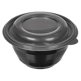 Супниця чорна + прозора кришка (500мл) 50шт