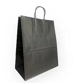 Пакет з крученими ручками Чорний (350х260х150) 50шт