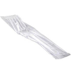 Вилка одноразова , пластик, прозора, в індивідуальній упаковці, 16 см