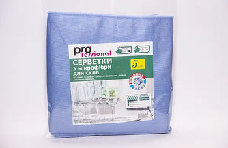 Серветка мікрофібра для скла Professional 30*30 см 200 г/м2 (5 шт/уп)Астріс"