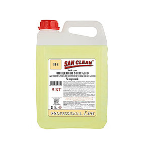 Засіб для чищення унітазів і санітарно-технічного обладнання San Clean хлорне 5 л.