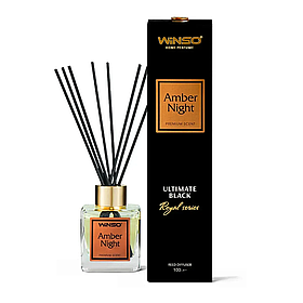 Аромадифузор з деревʼяними паличками Winso Ultimate Black “Amber Night”, 100 мл