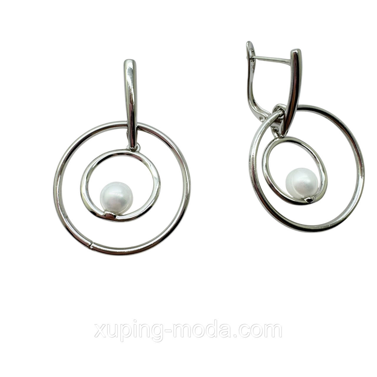 Сережки xp оптом. 35х25 мм. Родій, фото 1