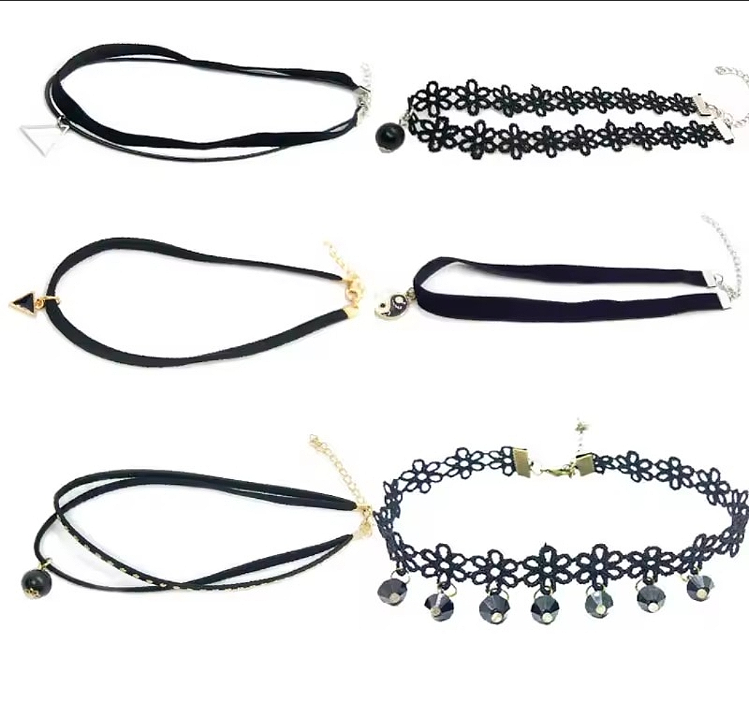 Чокери чорні набір 6шт, фото 1