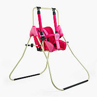 Гойдалка 0-м "Алінка" 25133 (1) малиново-бежевий, бежевий каркас, зміна положення спинки "сидячи/лежачи", у пакеті