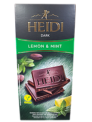 Чорний шоколад Heidi з лимоном та м’ятою 100 г