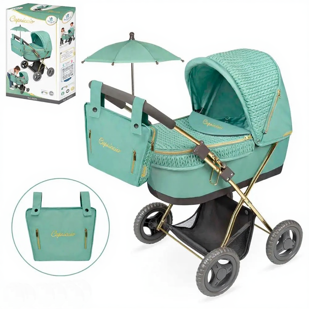 Дитячий візочок для ляльок DeCuevas 85073, набір із сумкою та парасолькою