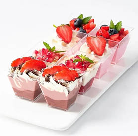 Стакан пластиковий для десертів з кришкою Великий