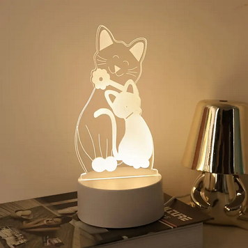 Нічник-світильник настільний 3D "Котики в обнімку" від USB SAM-333