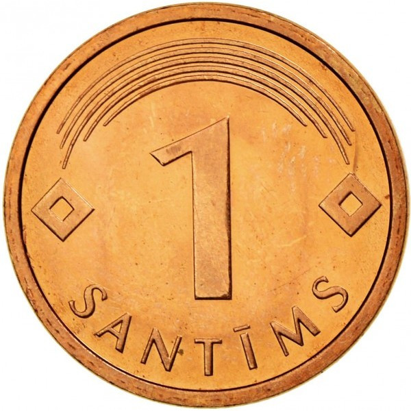 Латвія › Друга Республіка (Latvija) 1 сантим 2003 рік Сталь з мідним покриттям, 1.6g, ø 15.65mm №482, фото 1