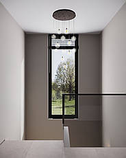 Чорна люстра для сходів з прозорими плафонами на 13 ламп (99-600F-13(120) BK+CL), фото 2