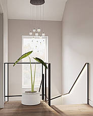 Чорна люстра для сходів з прозорими плафонами на 13 ламп (99-600F-13(120) BK+CL), фото 5