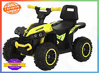 TS Дитяча каталка толокар Spoko жовтий TOP NOW без батарейок для дітей від 2 до 6 років з сидінням і спинкою SHT55_Q