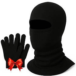 Зимова балаклава на флісі + Подарунок Рукавички сенсорні / Утеплена балаклава-бафф / Підшоломник / Флісова балаклава
