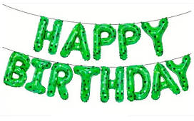 Фольговані кулі букви "Happy Birthday" Minecraft. Размер:16 "(40см.)