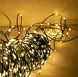 Гірлянда Роса 1500 LED довжина 150 м з пультом від USB зелена нитка, теплий, фото 2