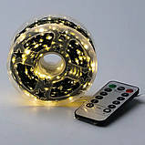 Гірлянда Роса 1500 LED довжина 150 м з пультом від USB зелена нитка, теплий, фото 8