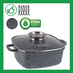 Каструля-казан 3.7 л Edenberg 22 см із гранітним антипригарним покриттям із литого алюмінію