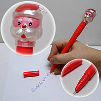 Ручка гелева 2105 «Новий рік» / синя паста / з фігуркою діда мороза