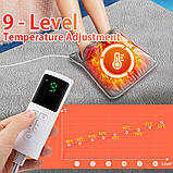 Електрична грілка для ніг з 9 рівнями температури, таймером, сірий фланель, для дому та офісу, фото 6