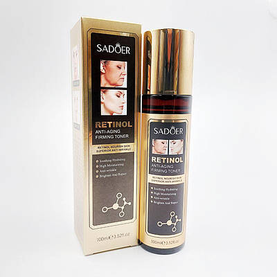 Відновлюючий омолоджуючий Тонер для обличчя живильний зміцнюючий з Ретинолом SADOER, 100мл