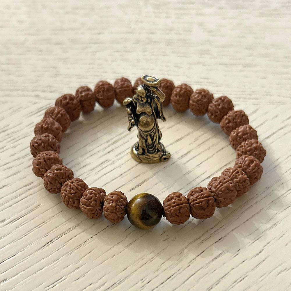 Браслет із Рудракші з Тигровим Оком 10 мм, фото 1