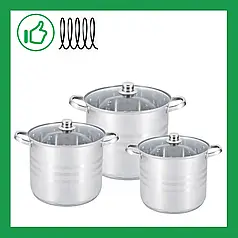 Набір великих каструль із неіржавкої сталі 6 предметів Edenberg
