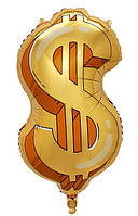 Фольгована куля "Знак долар. Розмір: 50см*35см.