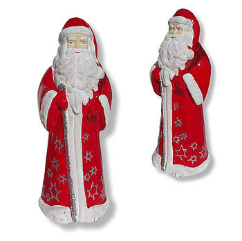 Новорічні прикраси під ялинку Дід Мороз у червоній шубі 30*13 см