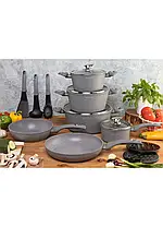 Набір посуду Edenberg з антипригарним мармуровим покриттям 15 предметів, фото 5