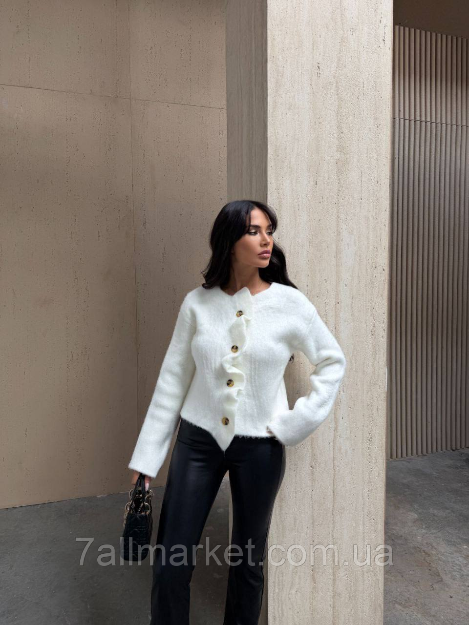 Кардиган жіночий альпака на ґудзиках (42-46) (3хв) "DIVA" недорого від прямого постачальника