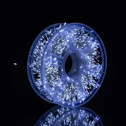 Гірлянда Роса 50 м 1500 LED, холодне біле світло, прозорий провід, 220В (з пультом, на котушці)